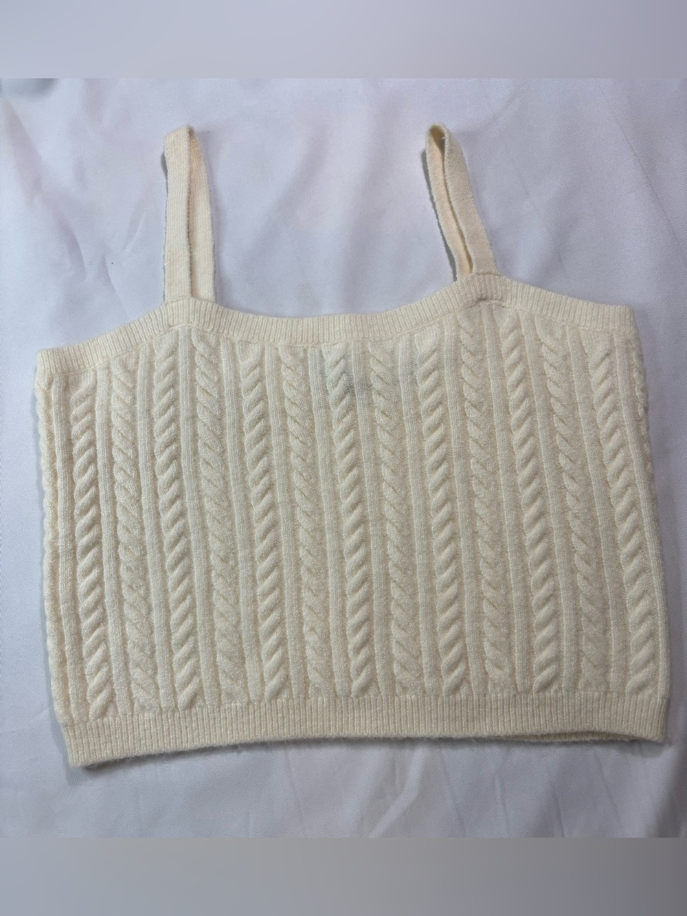 Express Cream Cable-Pattern Knit Camisole